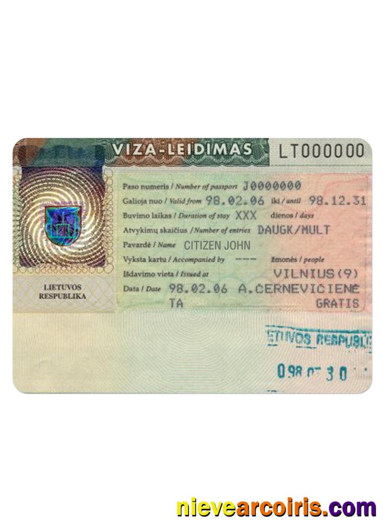 LITHUANIA travel visa